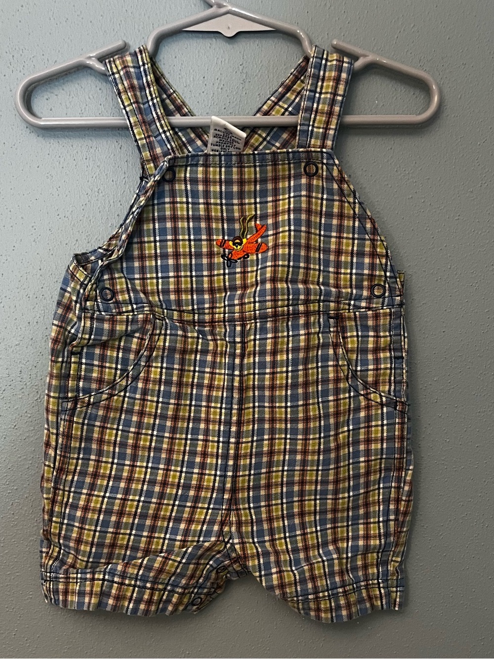 Vintage Gymboree Plaid Short Overalls